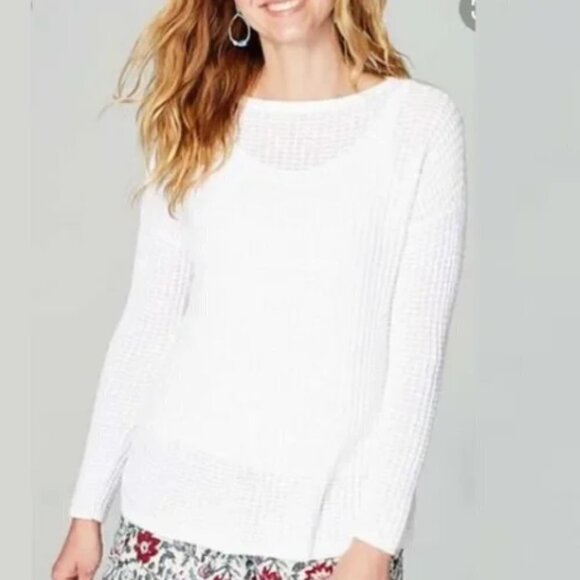 J. Jill White Knit Sweater Size S - Picture 1 of 8
